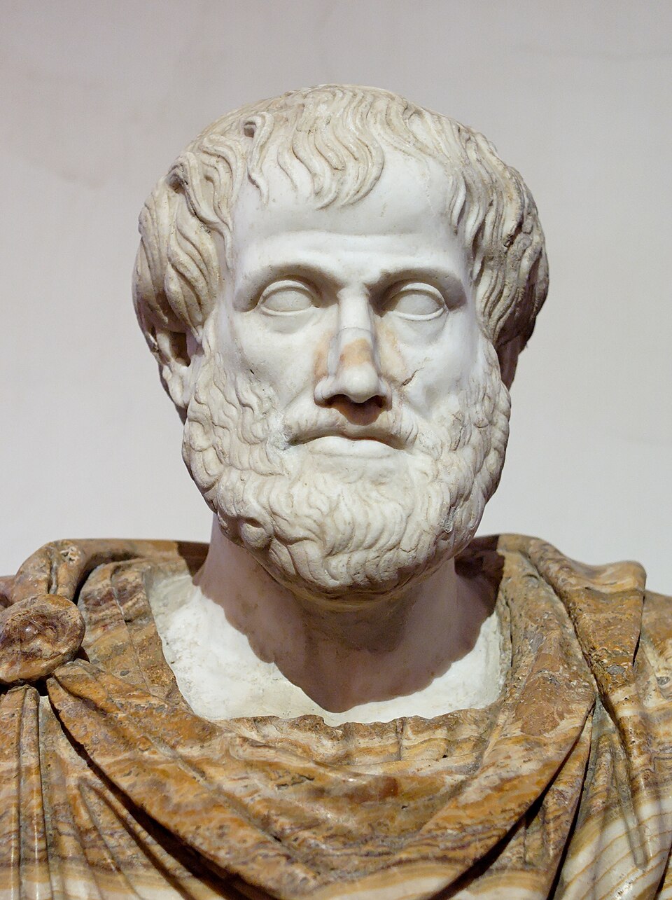 Roman marble bust of Aristotle.