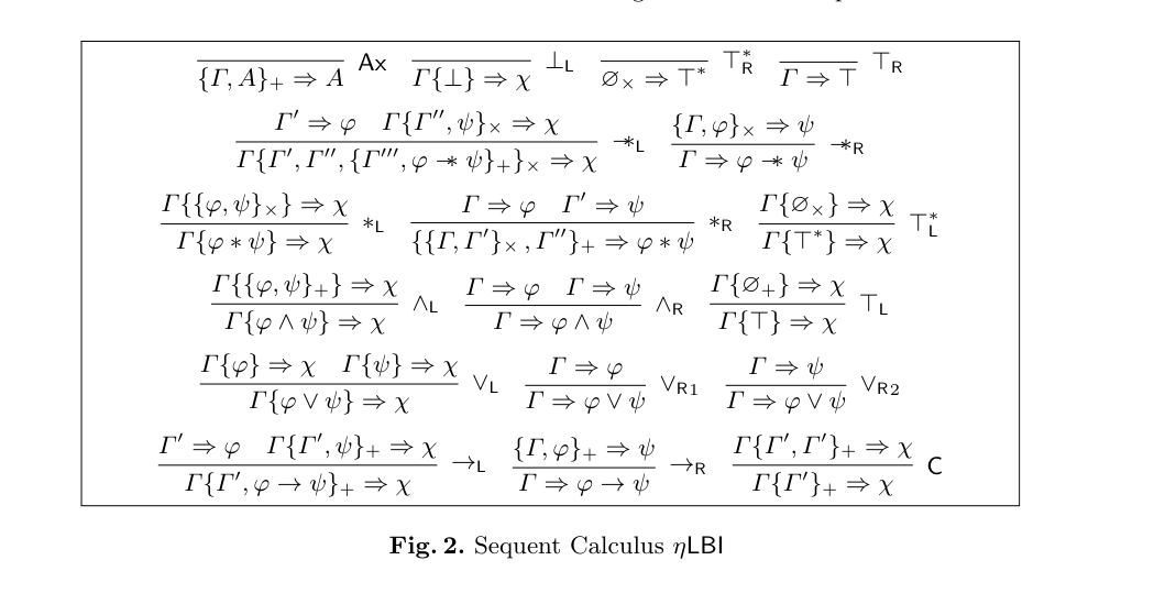 Fig. 2. Sequent Calculus $\eta_{LBI}$