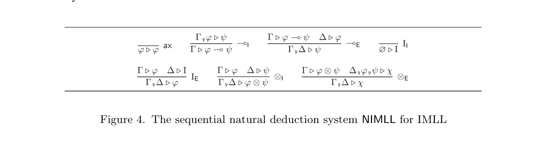 Figure 4. The sequential natural deduction system NIMLL for IMLL