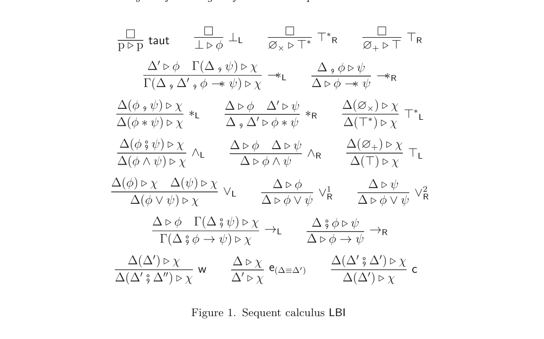 Figure 1. Sequent calculus LBI